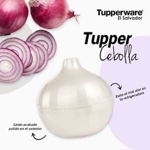 Tupperware Cream Onion Storage Container